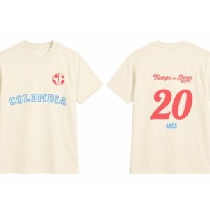 Camiseta Conmemorativa Tiempo de Juego – 20 Años | Edición Colombia Marfil