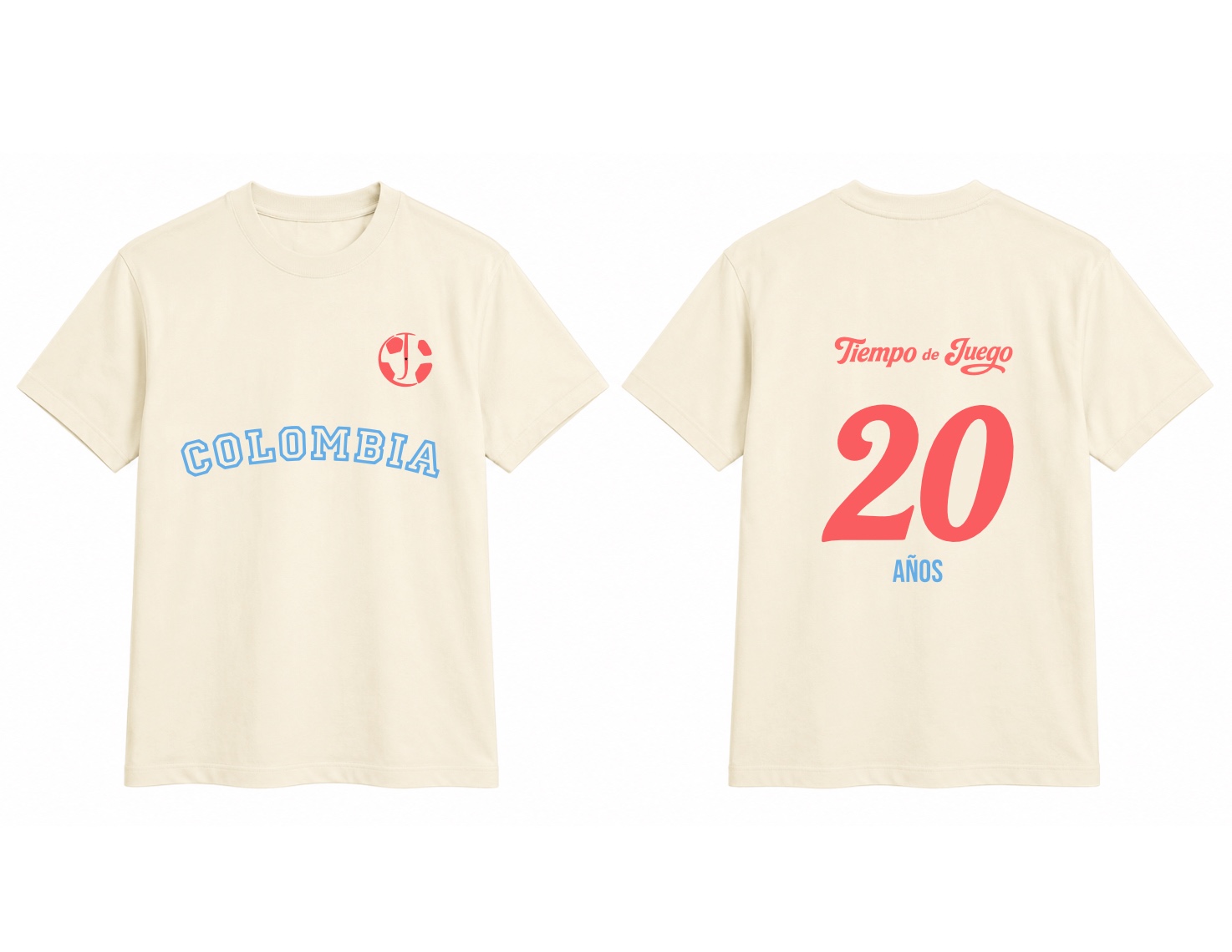 Camiseta Conmemorativa Tiempo de Juego – 20 Años | Edición Colombia Marfil